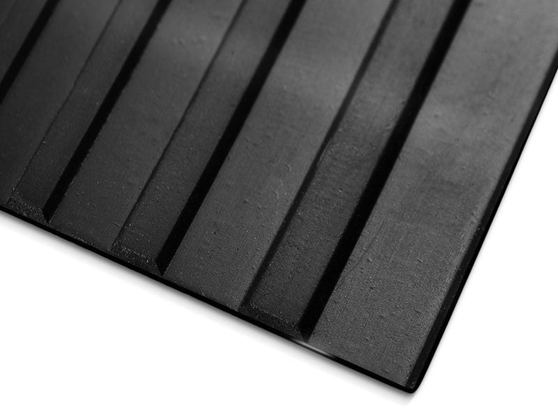 Wide Ribbed Anti Slip Rubber Matting 6mm and 3mm Thickness A