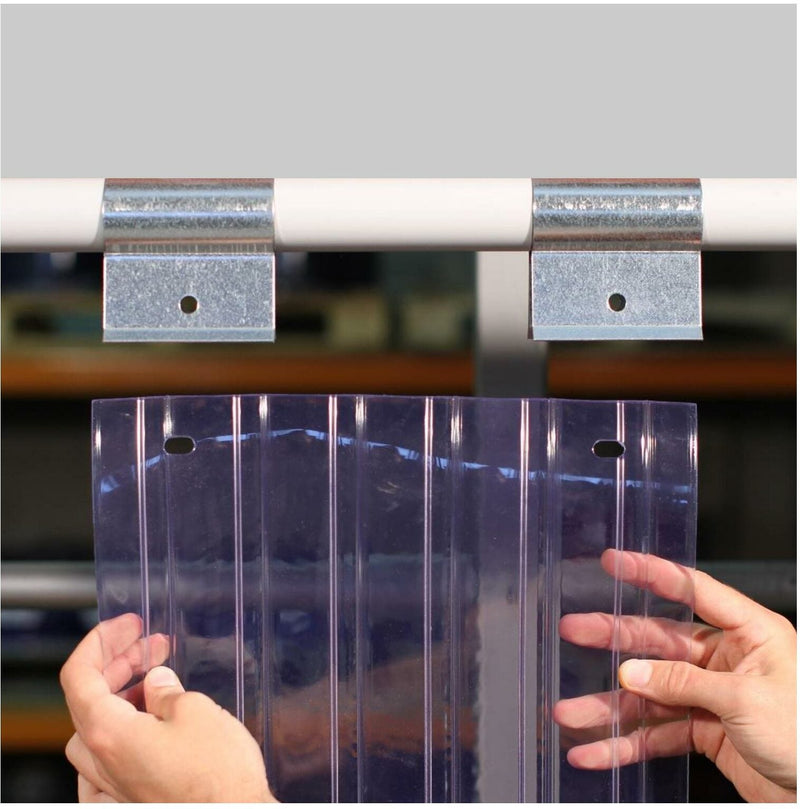Swivel Hinge Ribbed PVC Curtain Strips (300mm wide / 56% overlap) Linear Metre