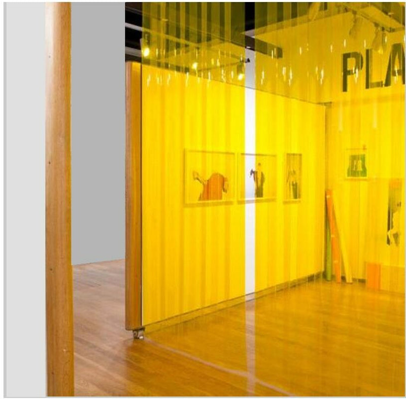 Transparent Yellow Exhibition & Event Strip Curtains (Hook On)
