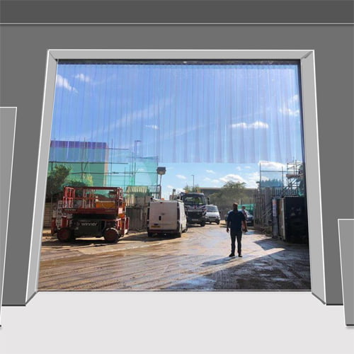 Door Pelmet Strip Curtains (Swivel Hinge) - R3 Behind Fit