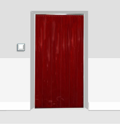 
          Solid Red Coloured Strip Curtains (Hook-on)