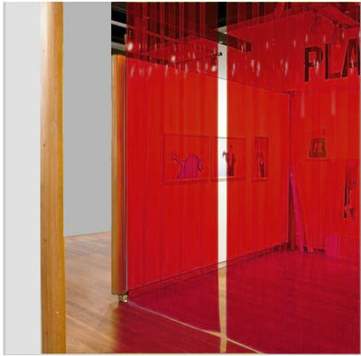 
          Transparent Red Exhibition & Event Strip Curtains (Hook On)