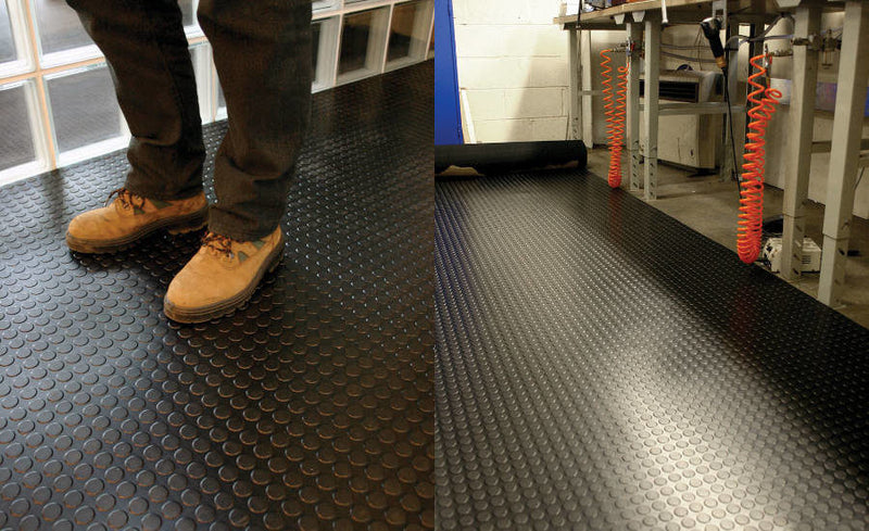 Rubber Garage Flooring Dot Penny Pattern Linear Meter - Rubber Co