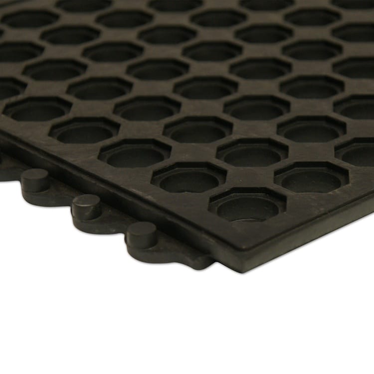 Rubber Link Mats with Drainage Holes for Pool And Wet Areas - Rubber Co