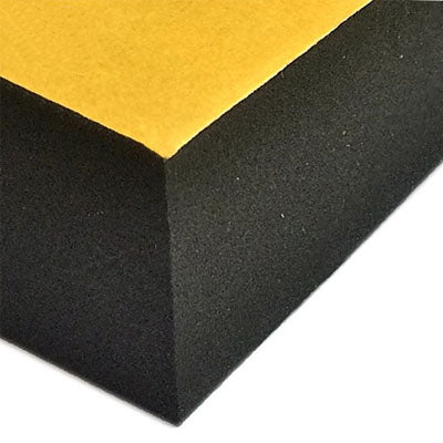 Black Self adhesive expanded PVC Nitrile Sponge Strip BS476 Class 0 - Rubber Co