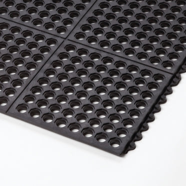 Anti Fatigue Rubber Workshop Mat Tile with Drainage Holes C - Rubber Co