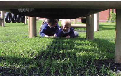 Rubber Grass Mats for Playgrounds Tested