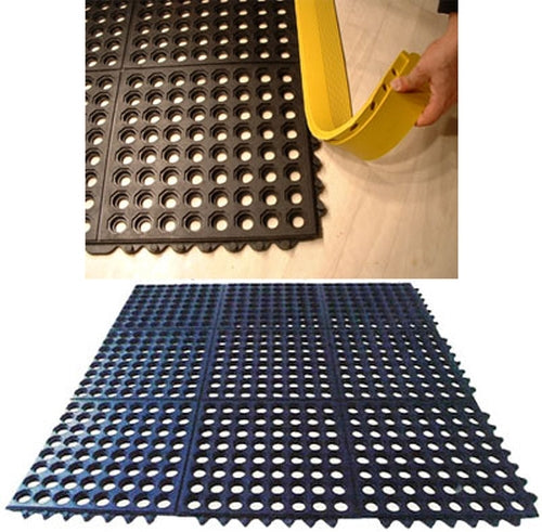 Pool Rubber Link Mats with Drainage Holes B By Rubber Co