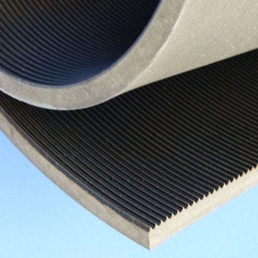 Rubber Matting Fluted 915mm Black - Rubber Co