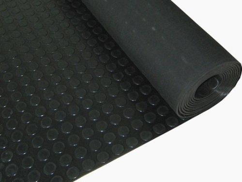 Non Slip Rubber Flooring Rolls Studded Dot Penny Pattern Heavy Duty 